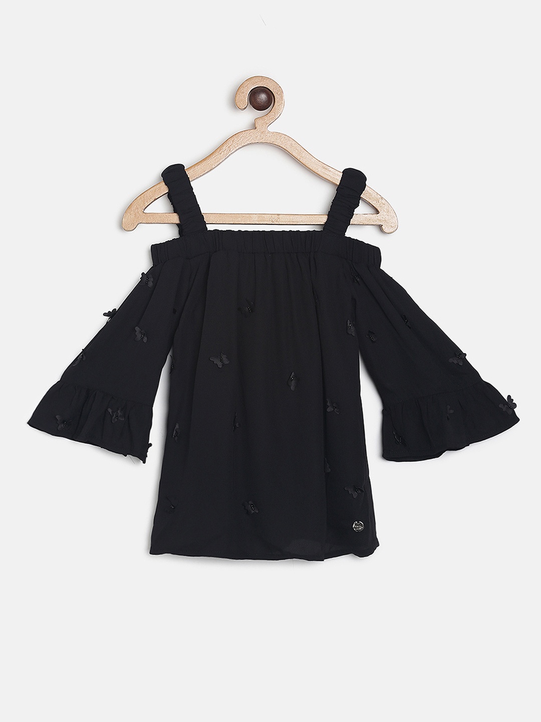 

Gini and Jony Girls Black Solid Top