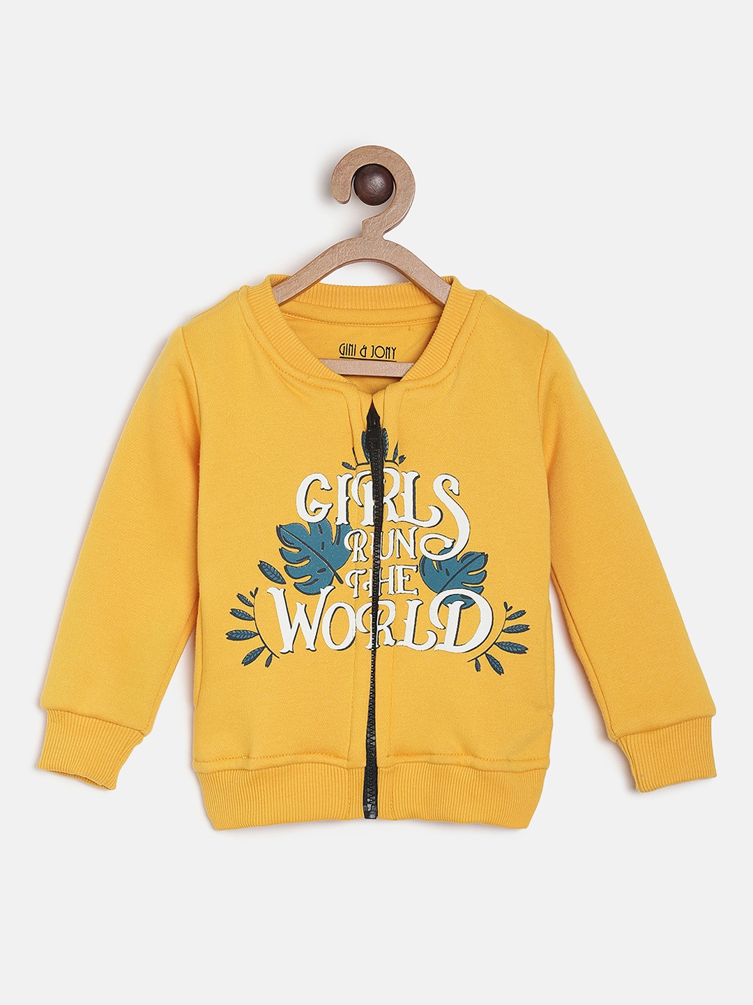 

Gini and Jony Girls Yellow Printed Sweatshirt