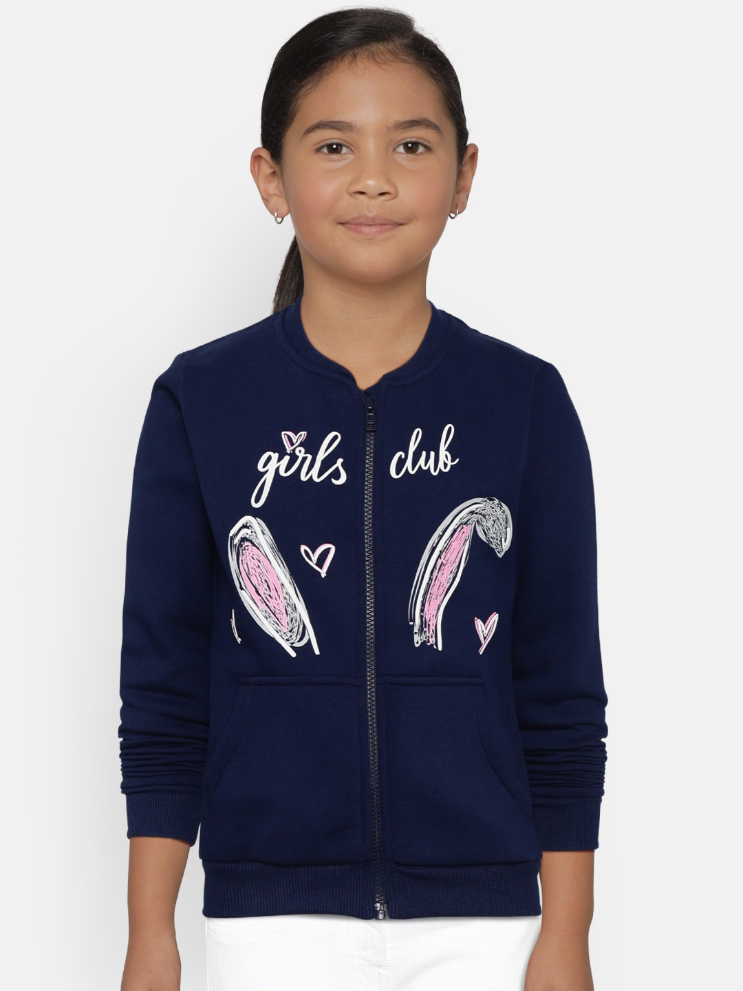 

Gini and Jony Girls Navy Blue Printed Sweatshirt