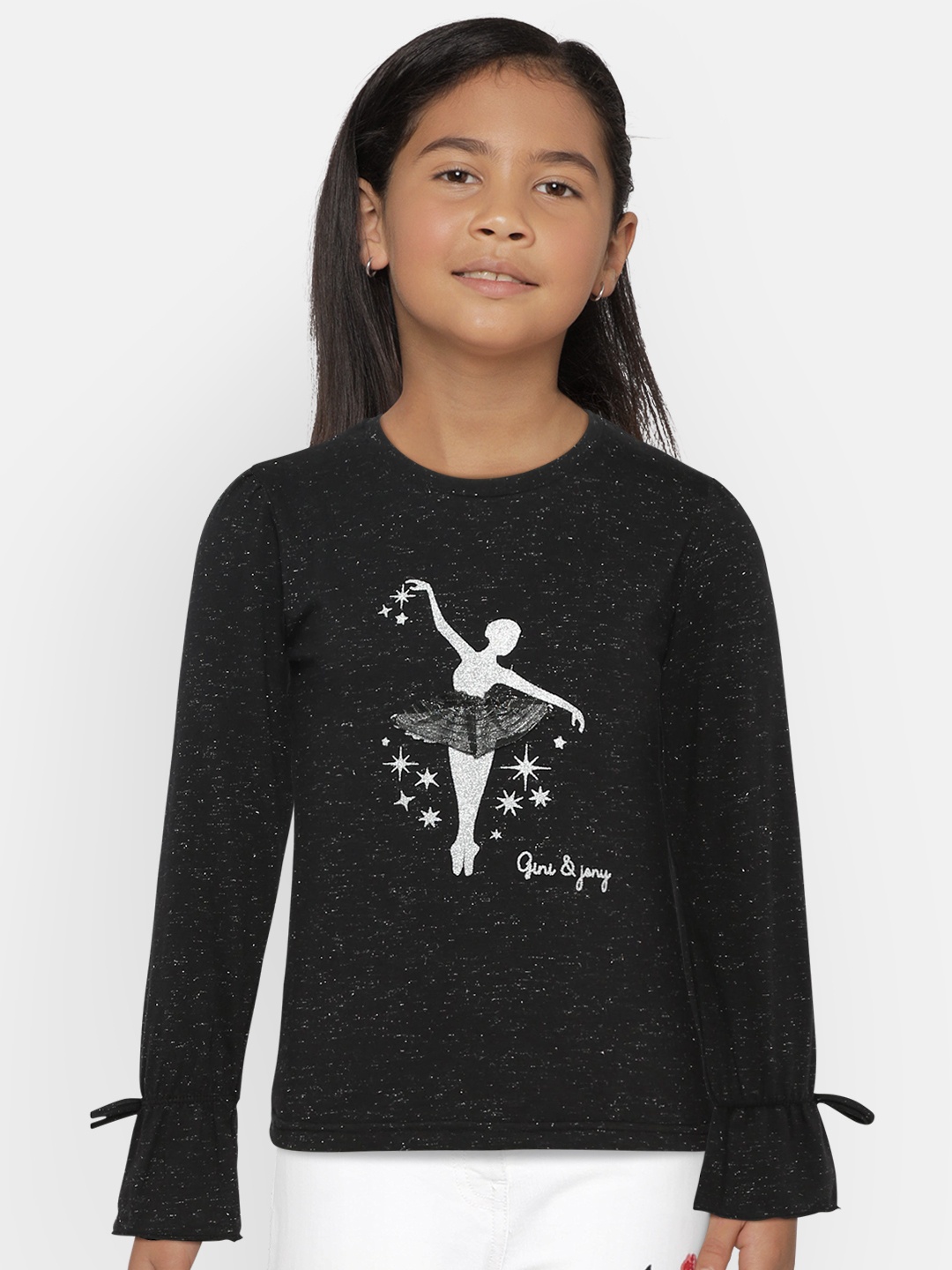 

Gini and Jony Girls Black Printed Top