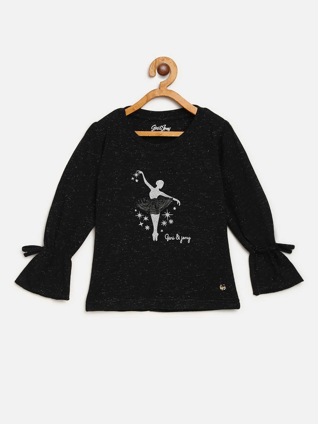 

Gini and Jony Girls Black Printed Top