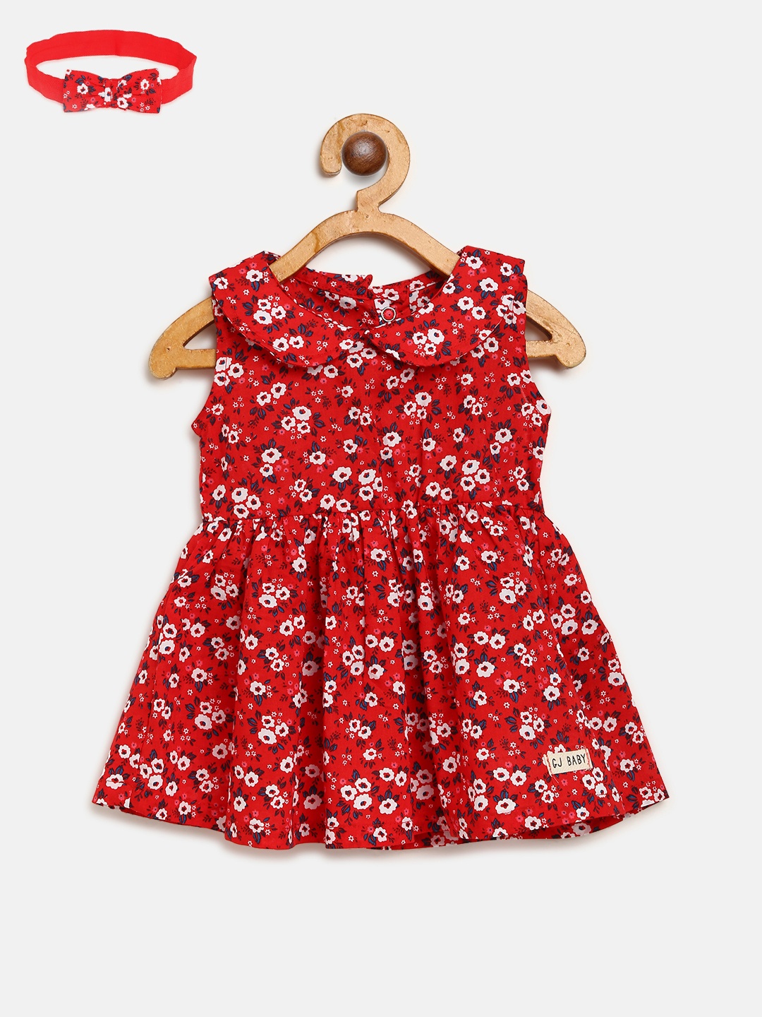 

Gini and Jony Girls Red & White Printed Fit & Flare Dress