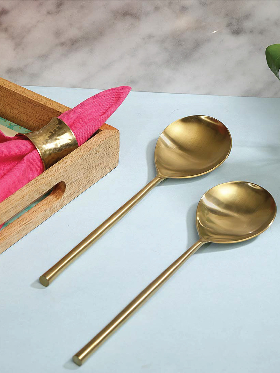 

Chumbak Gold-Toned Set Of 2 Solid Stainless Steel Spoon Set