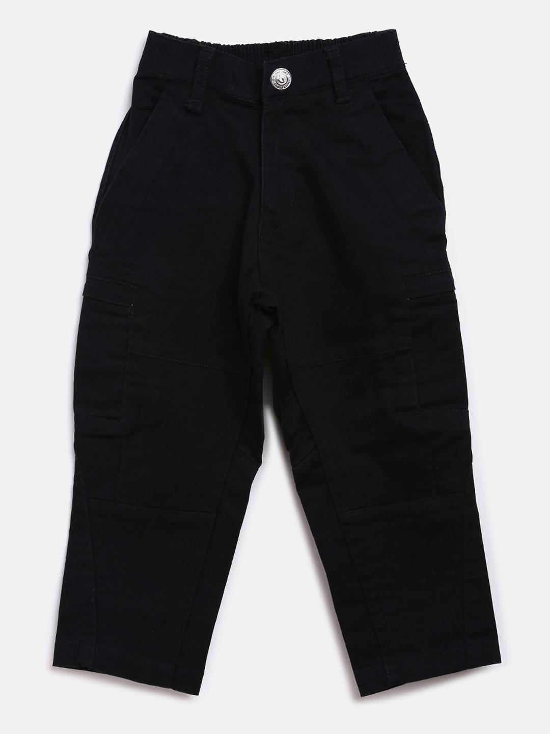 

Gini and Jony Boys Black Regular Fit Solid Trousers