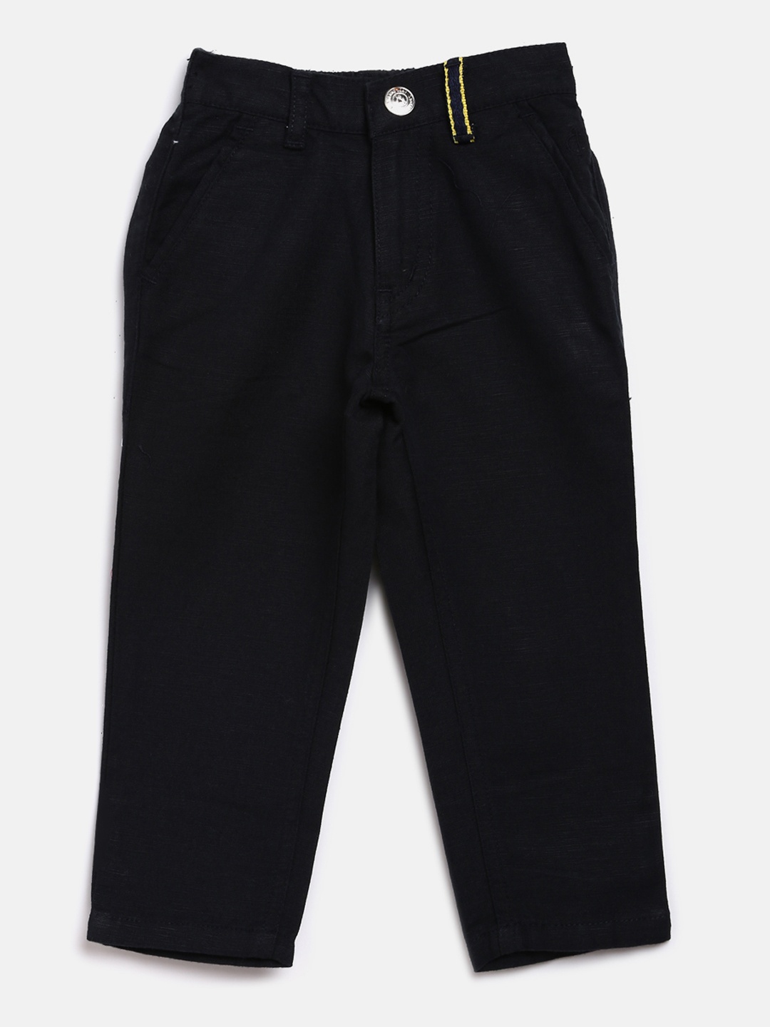 

Gini and Jony Boys Black Regular Fit Solid Trousers