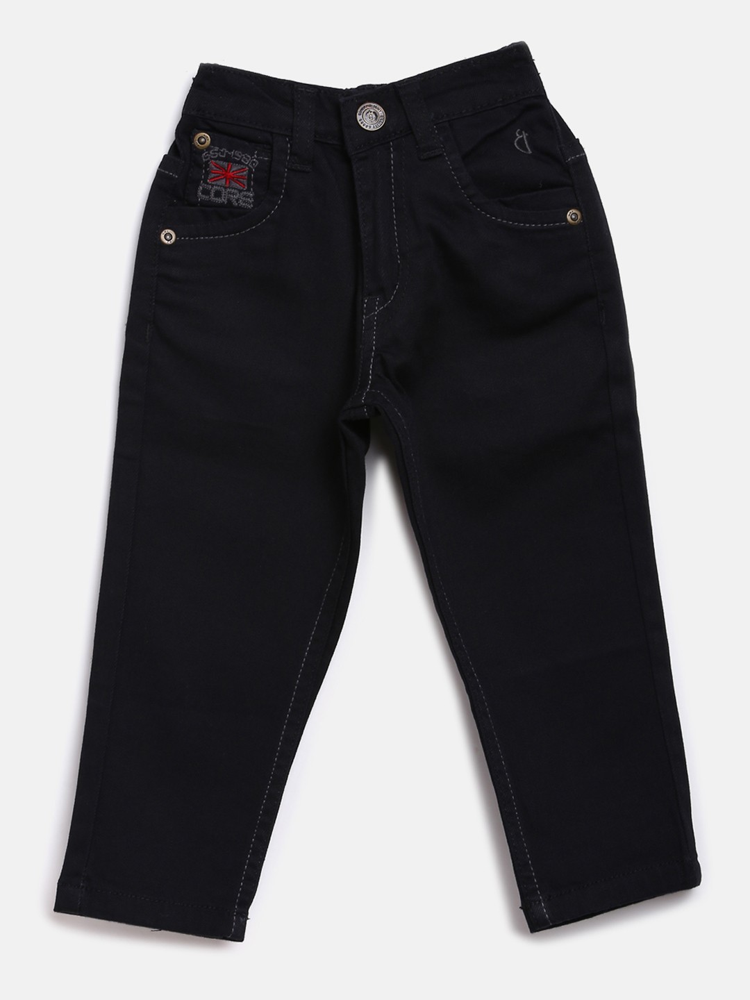 

Gini and Jony Boys Black Solid Regular Fit Mid-Rise Clean Look Stretchable Jeans