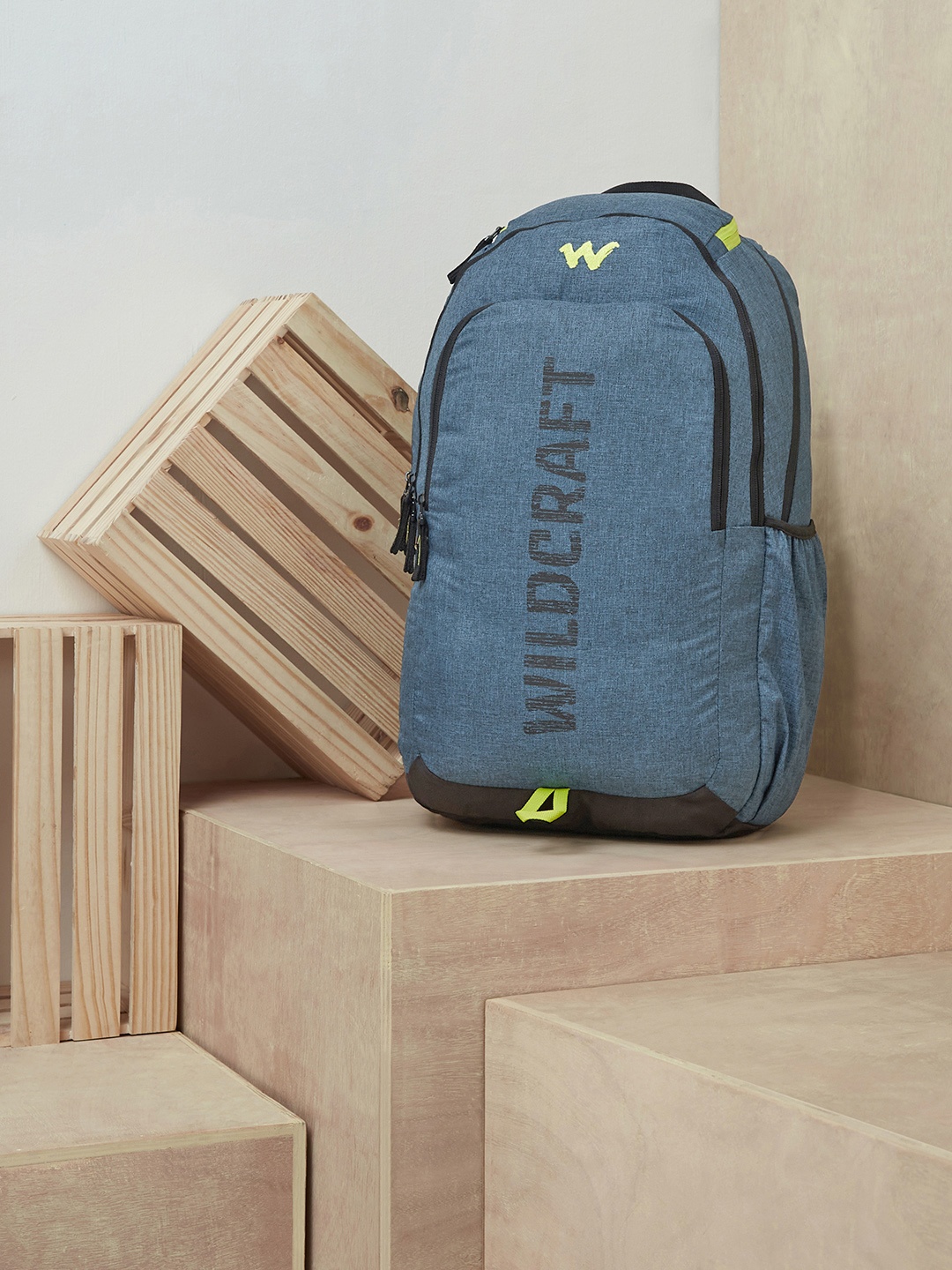 

Wildcraft Unisex Blue Brand Logo Printed Spacy Mel Backpack