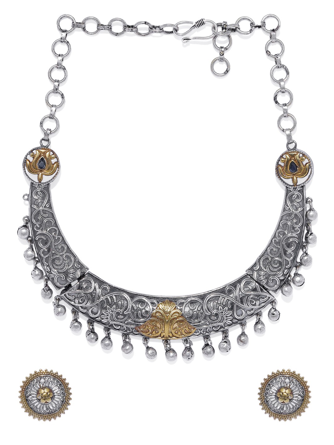 

AccessHer Silver-Plated Oxidised German Silver Jewellery Set