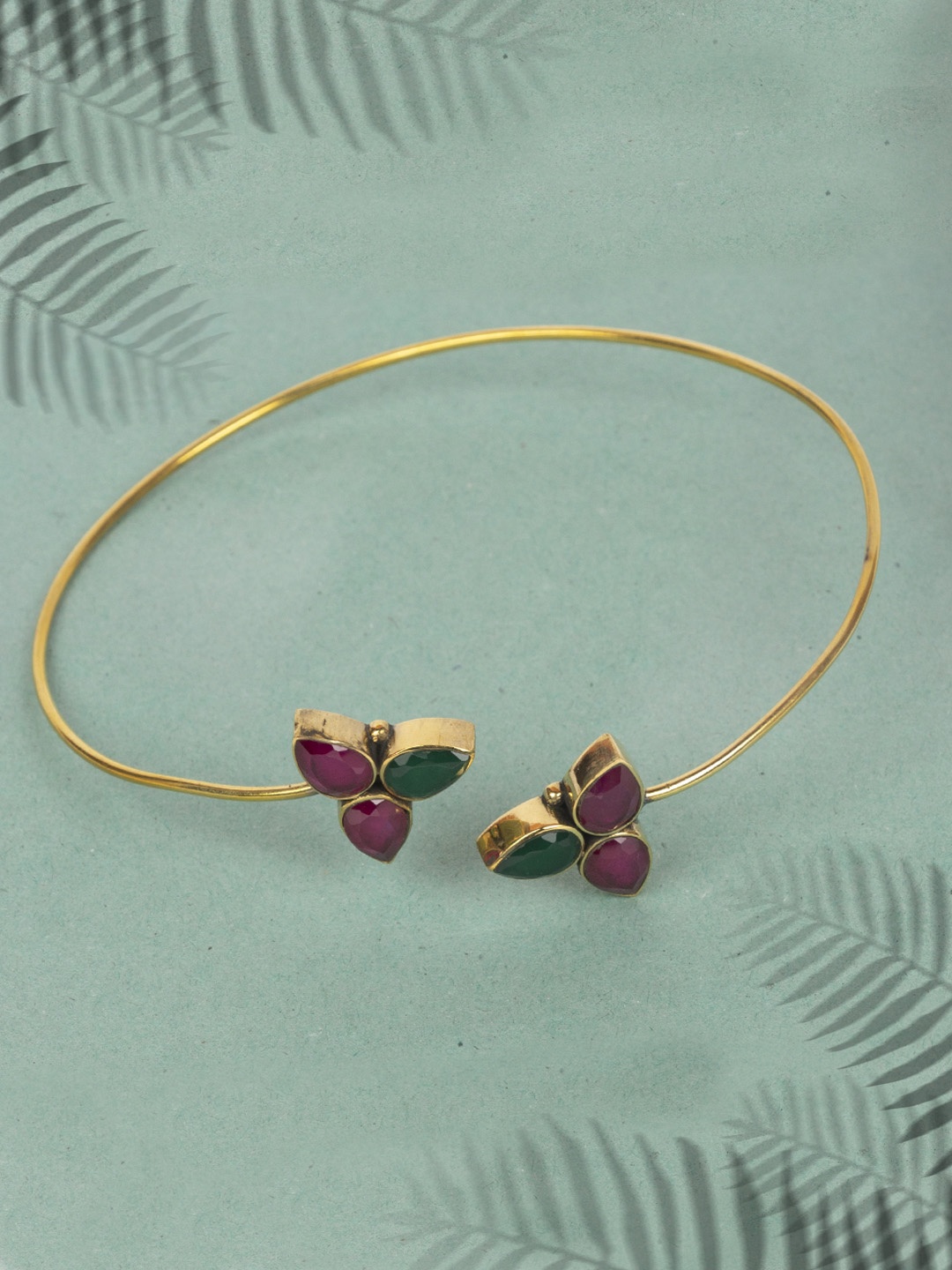 

AccessHer Gold-Toned & Purple Handcrafted Anitque Gold Armlet