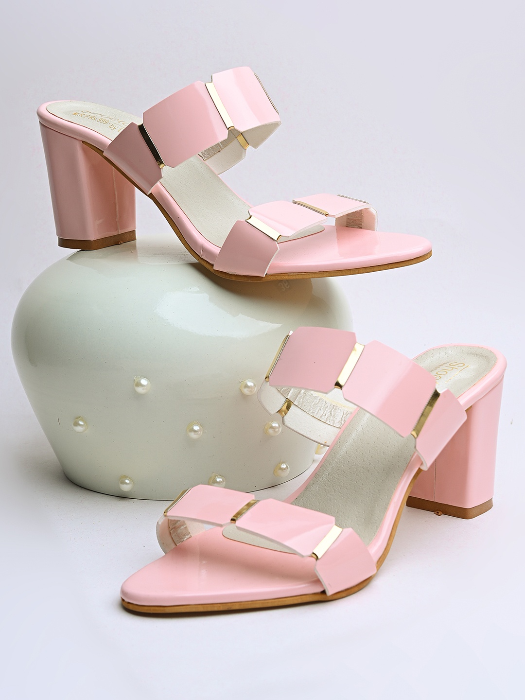 

Shoetopia Women Pink Solid Heels
