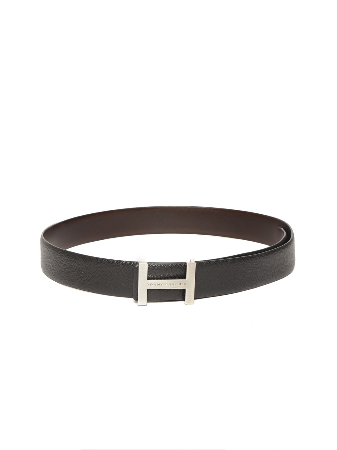 

Tommy Hilfiger Men Black & Brown Leather Reversible Solid Belt