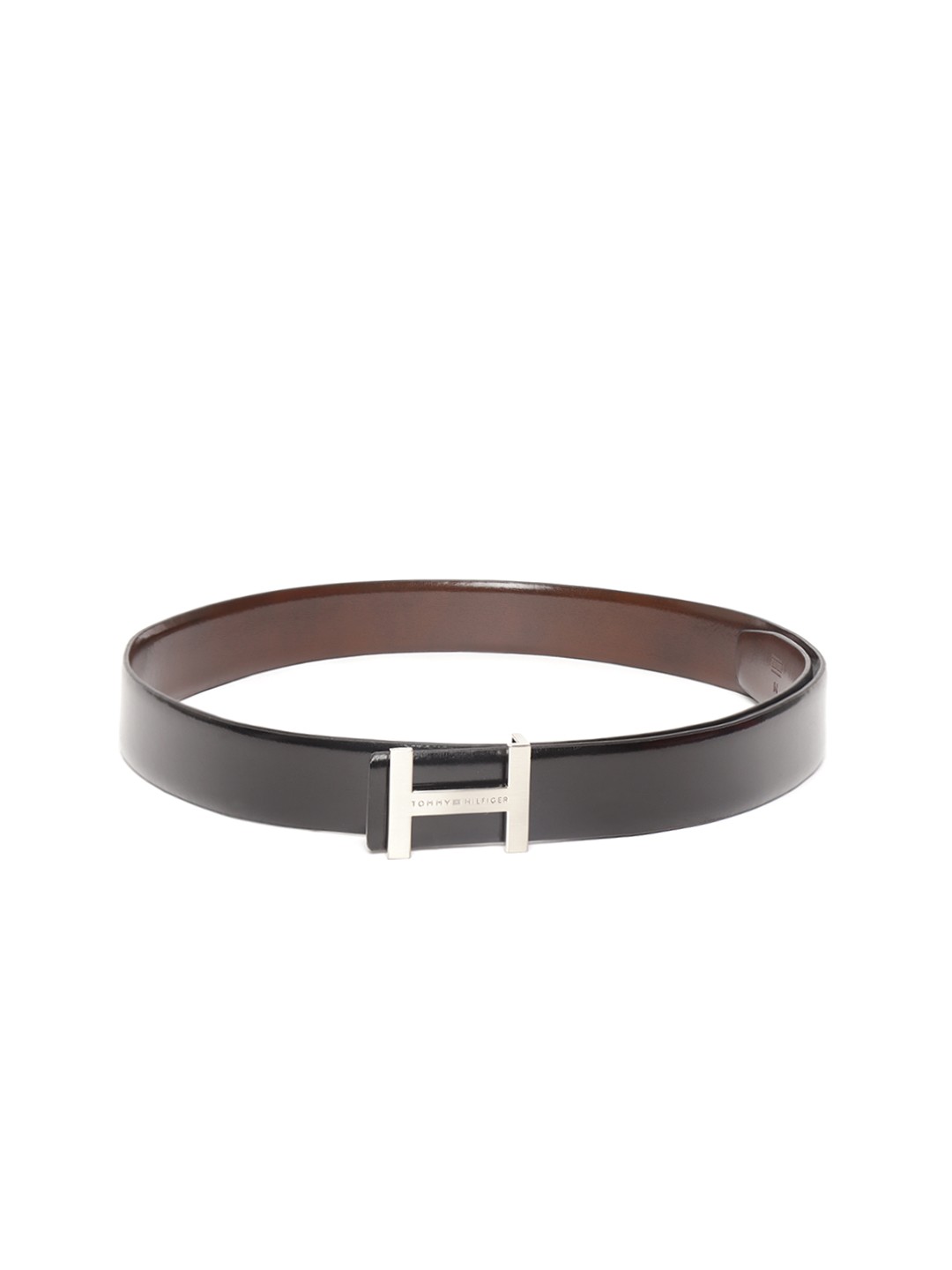 

Tommy Hilfiger Men Black & Brown Leather Reversible Solid Belt
