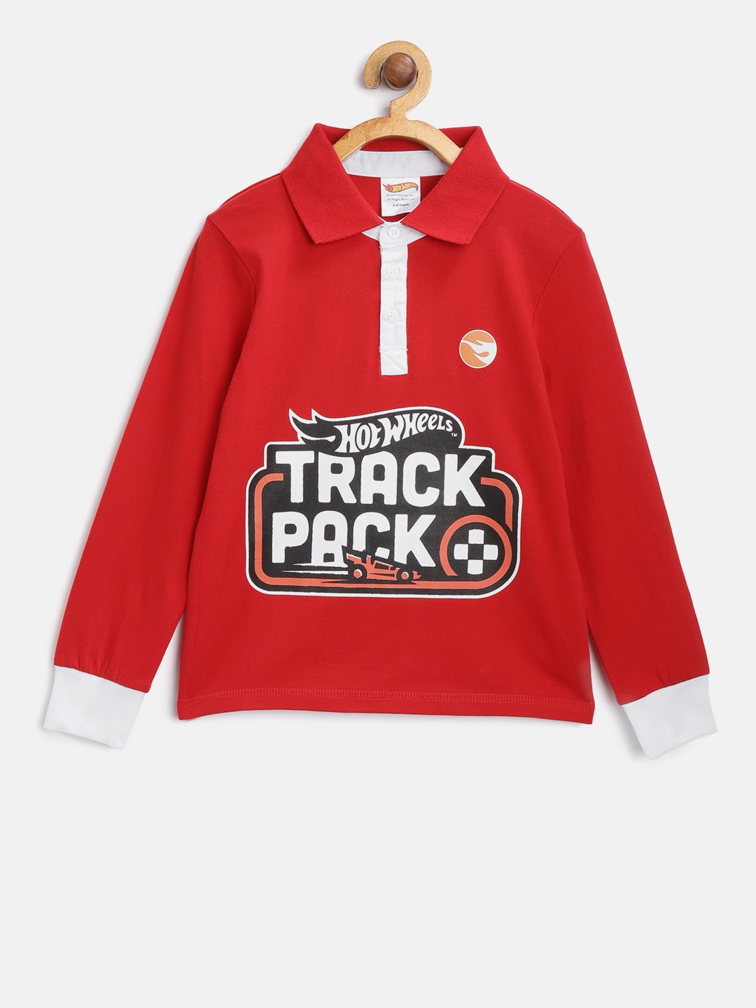 

toothless Boys Red Printed Polo Collar T-shirt
