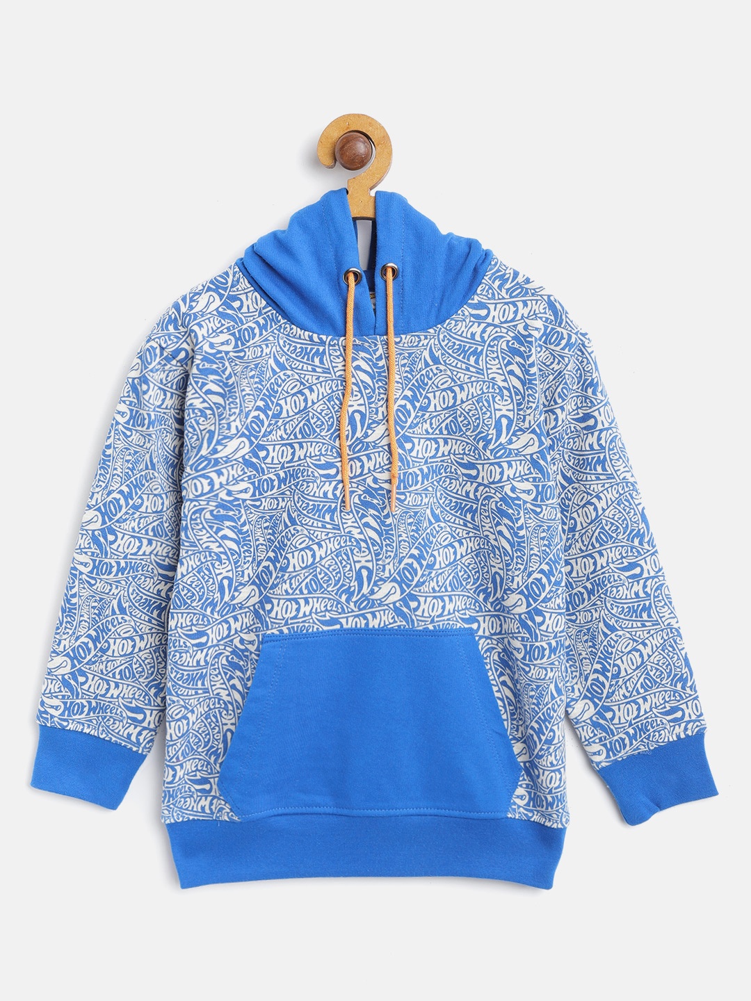 

Hot Wheels Boys Blue & White Printed Hot Wheels Hooded Sweatshirt