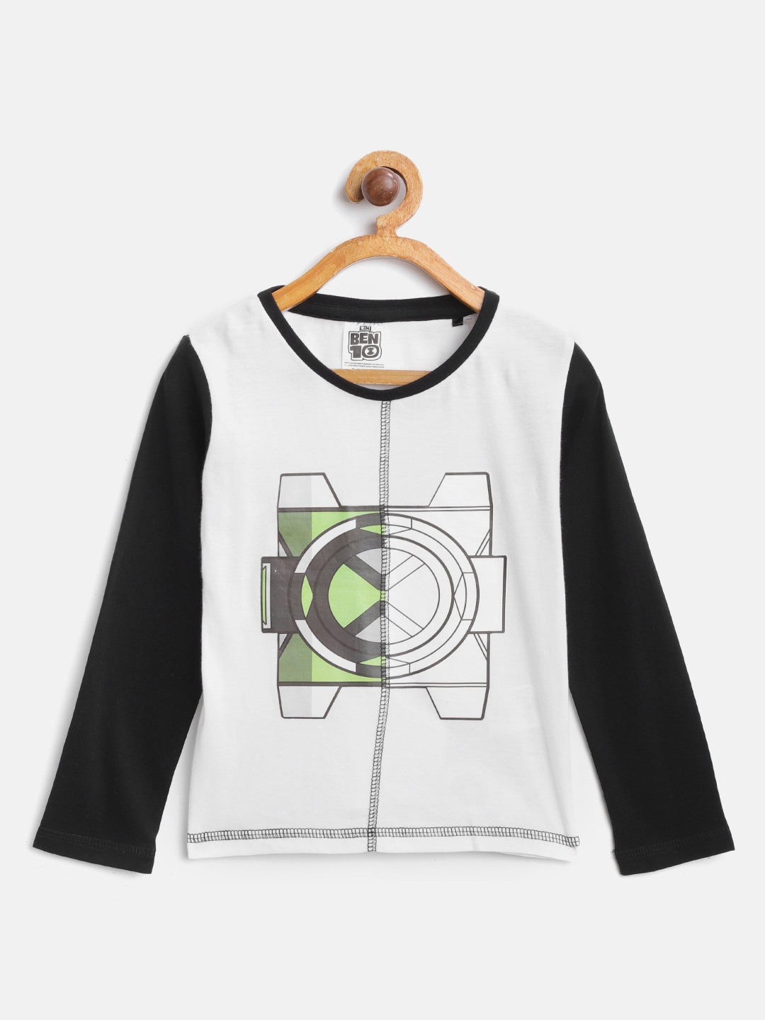 

toothless Boys White & Black Printed Round Neck T-shirt