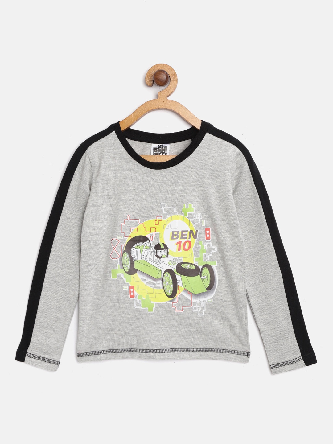 

toothless Boys Grey Melange Ben 10 Printed Round Neck T-shirt