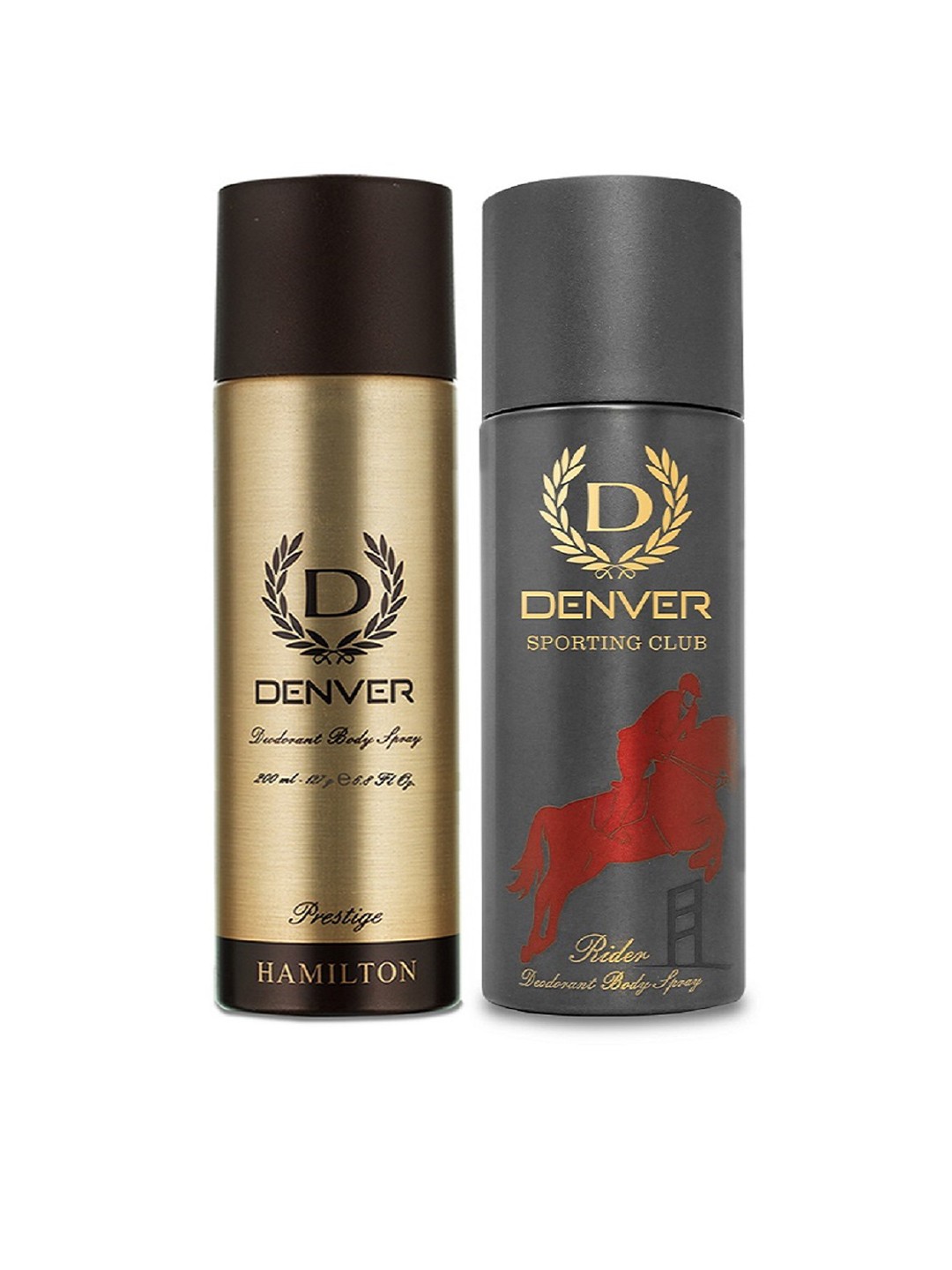 

Denver Men Set of Prestige & Rider Deodorant Body Sprays - 200ml Each, Gold
