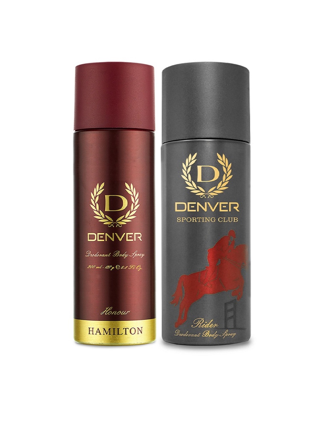 

Denver Men Set of 2 Deodorant Body Sprays - Honour & Rider - 200ml Each, Burgundy