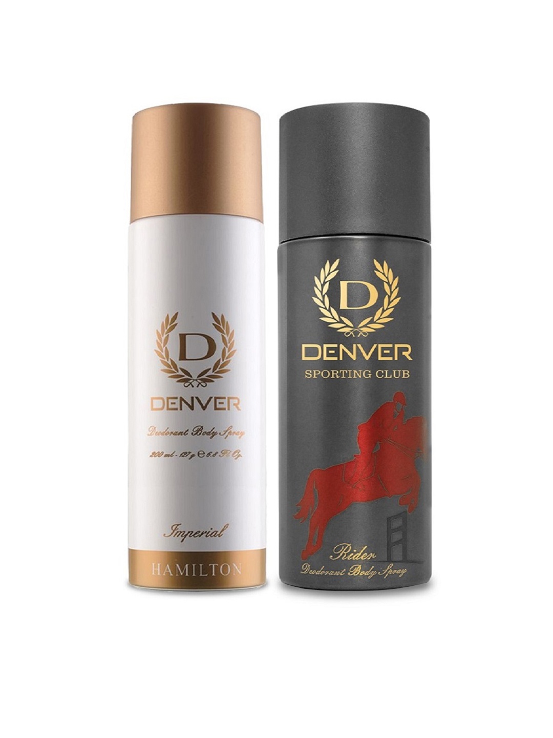 

Denver Men Set of Hamilton Imperial & Rider Deodorant Body Sprays - 200ml Each, White