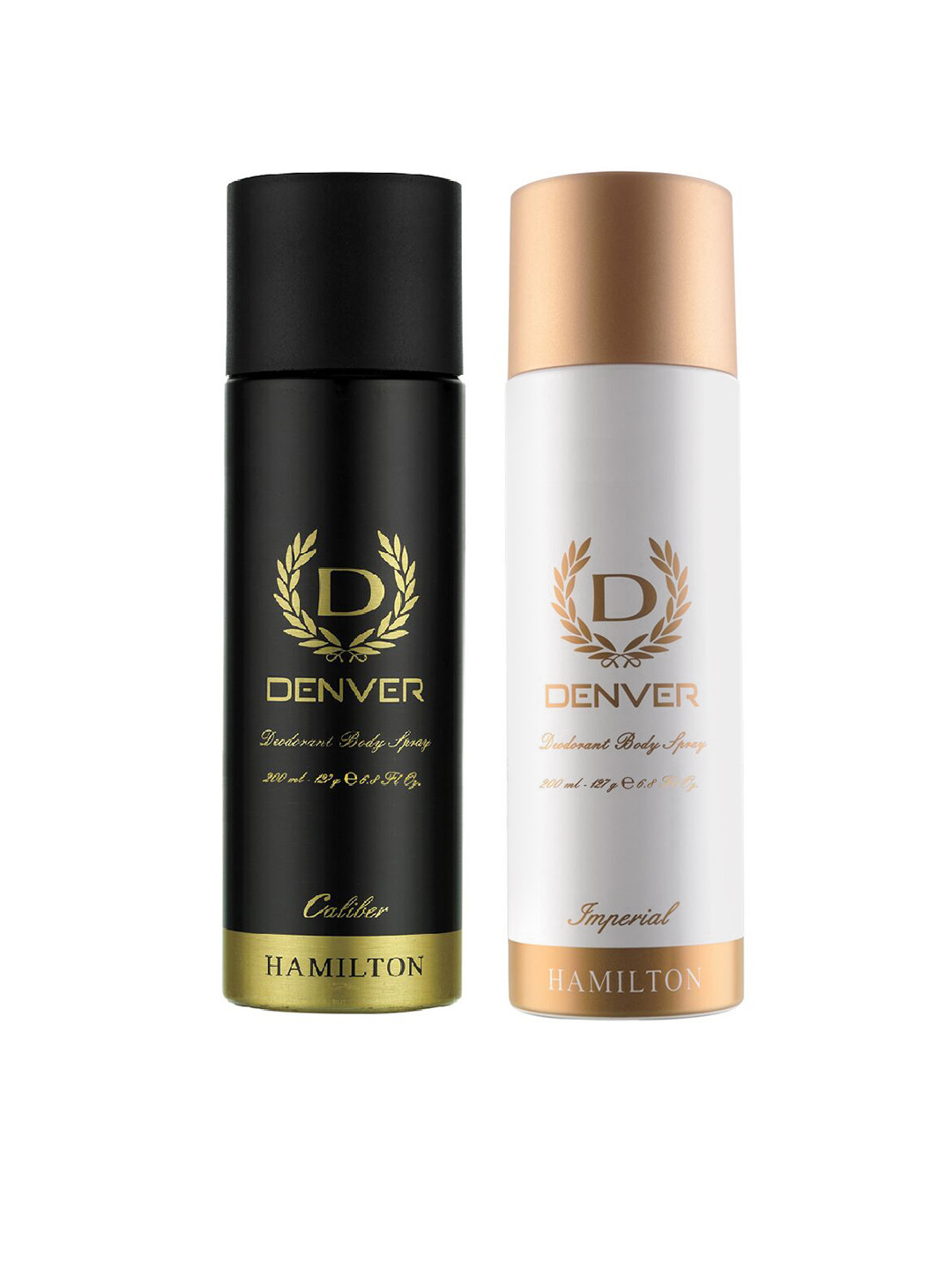 

Denver Men Set of Caliber & Imperial Deodorant Body Sprays - 200ml Each, Black