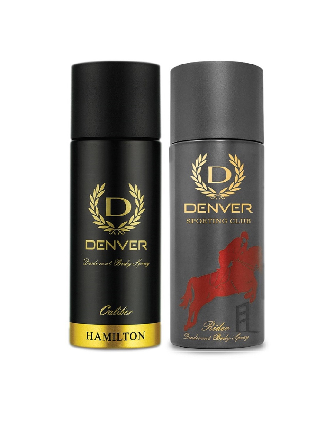 

Denver Men Set of Caliber & Rider Deodorant Body Sprays - 200ml Each, Black