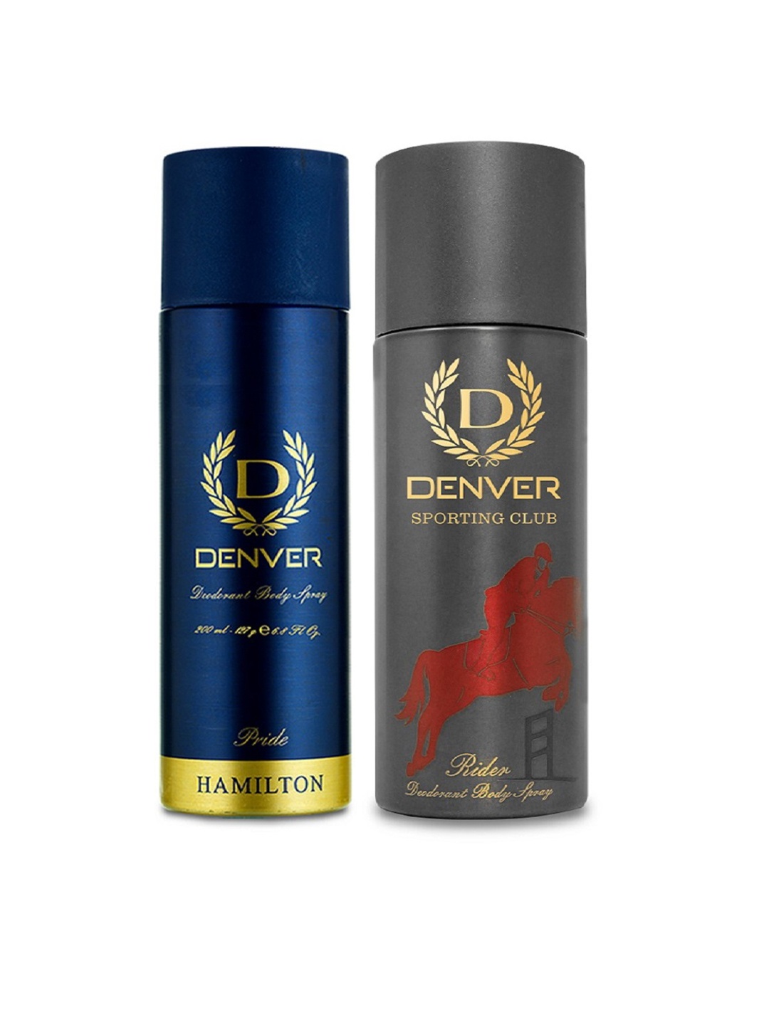 

Denver Men Set of 2 Deodorant Body Sprays - Pride & Rider - 200ml Each, Blue