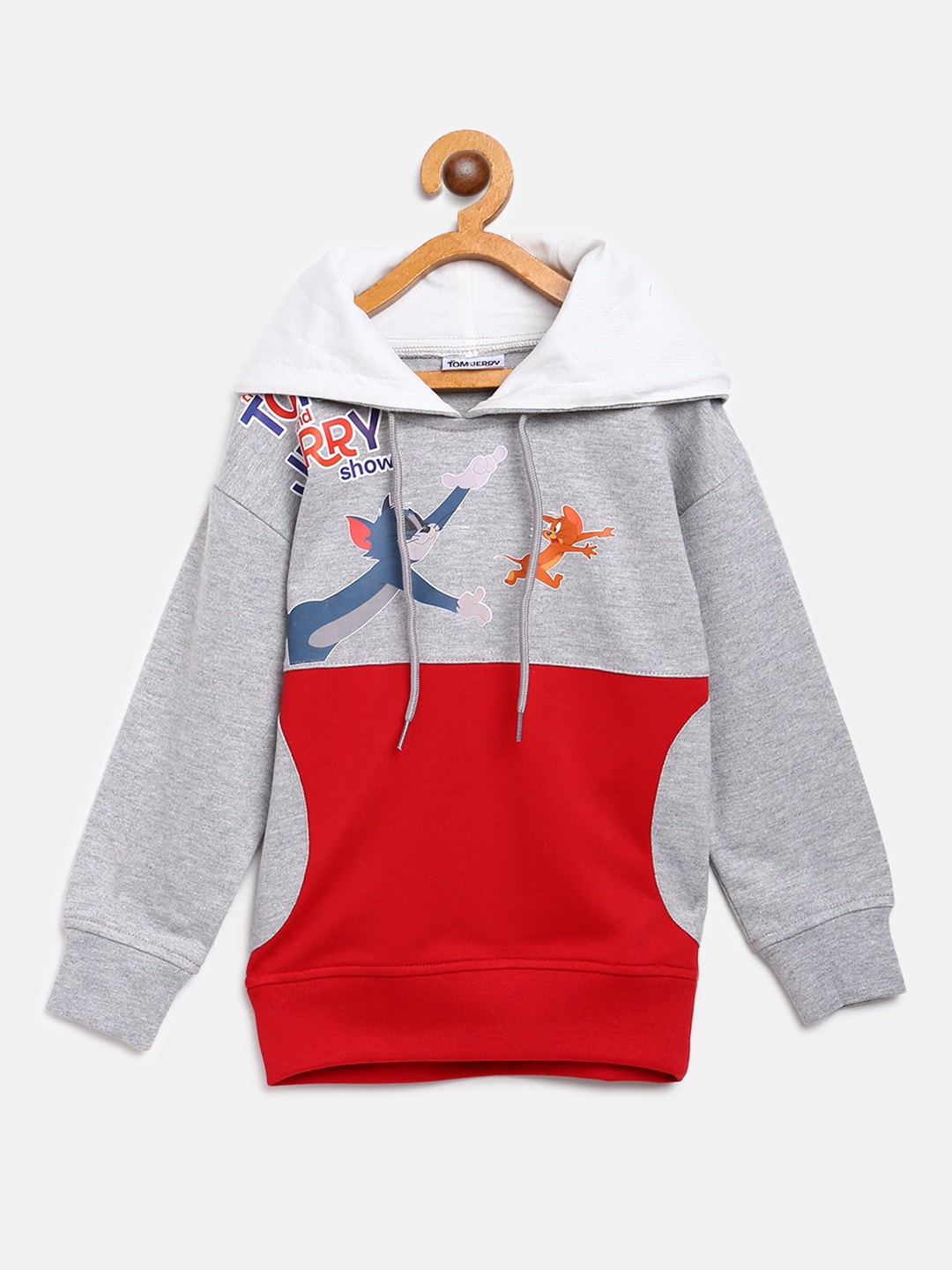 

Tom & Jerry Boys Grey Melange Printed Sweatshirt