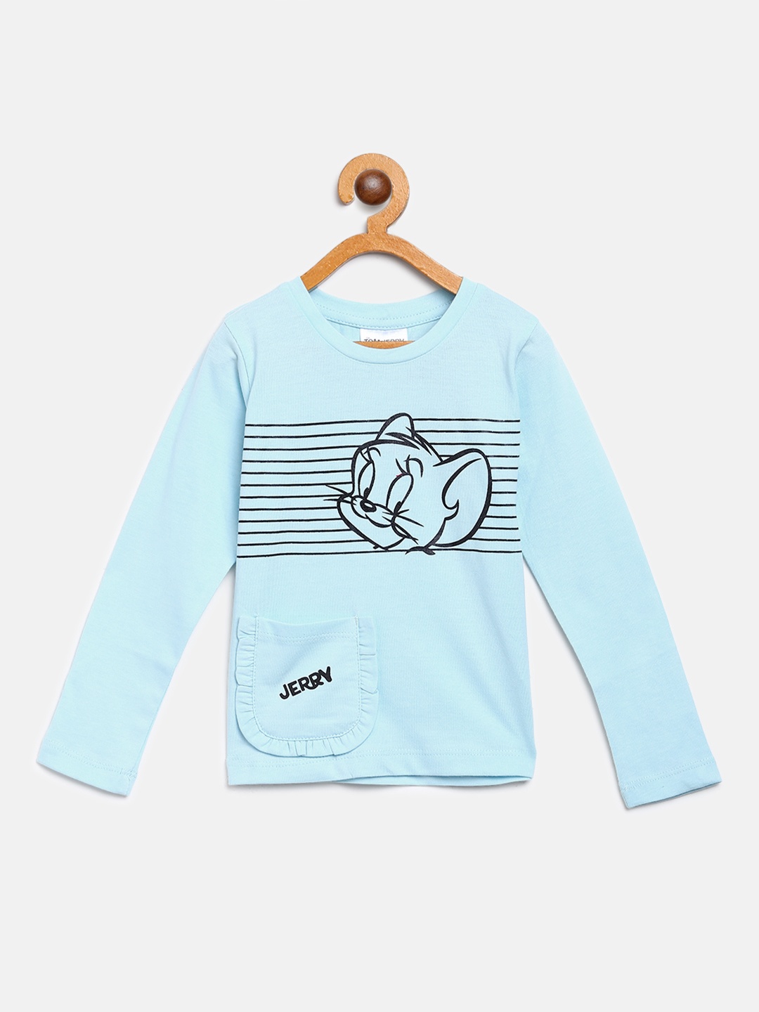 

toothless Girls Blue Tom & Jerry Printed T-shirt