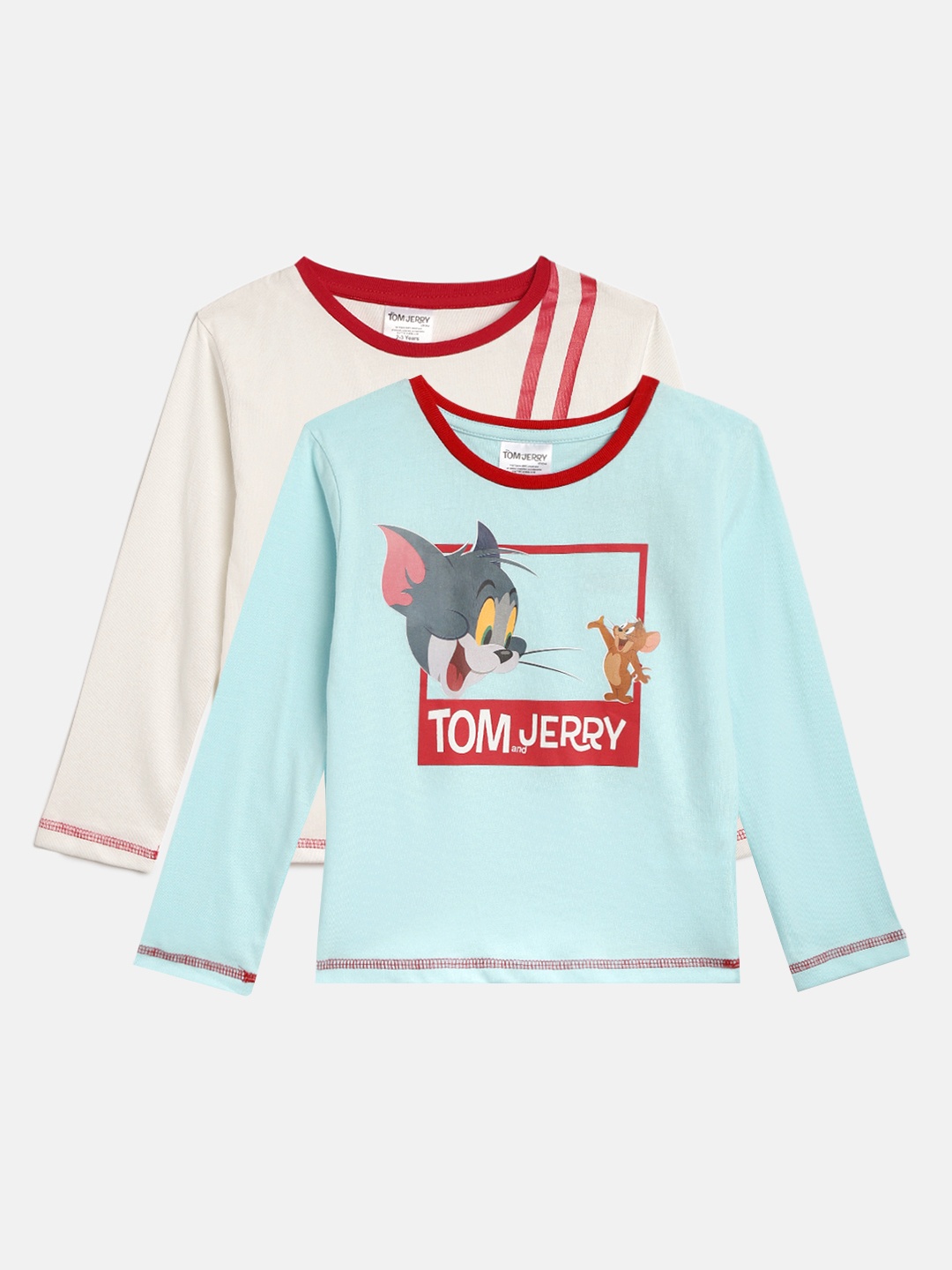

toothless Boys Pack of 2 Tom & Jerry Printed T-shirts, White