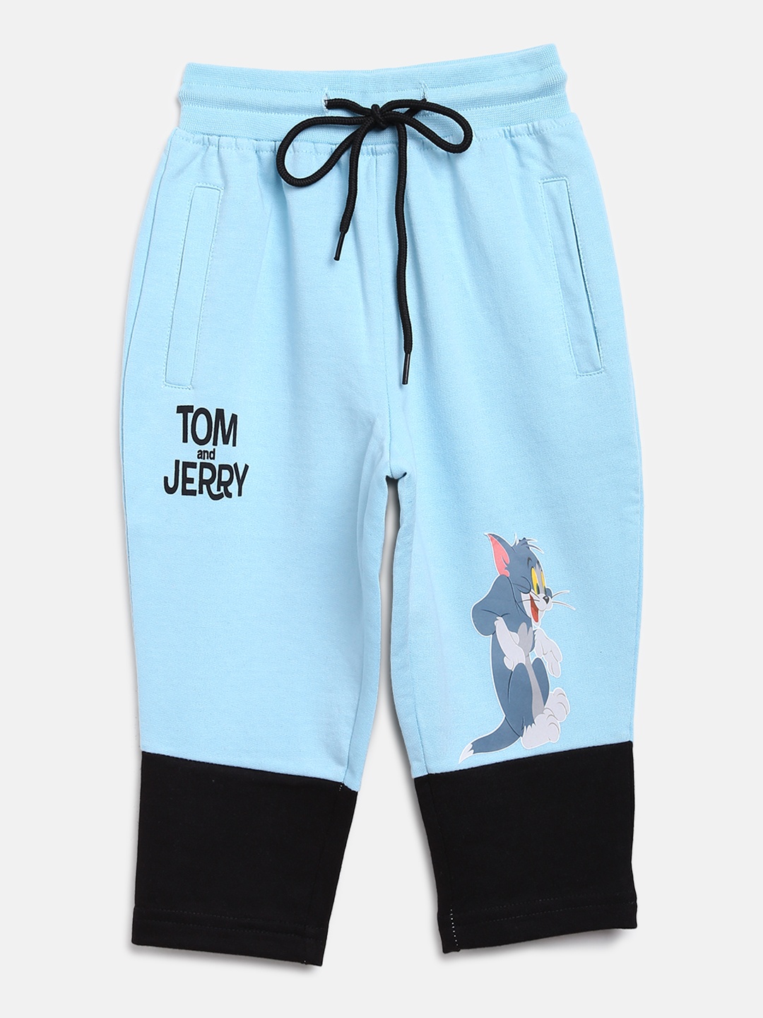 

toothless Boys Blue & Black Tom & Jerry Printed Trousers
