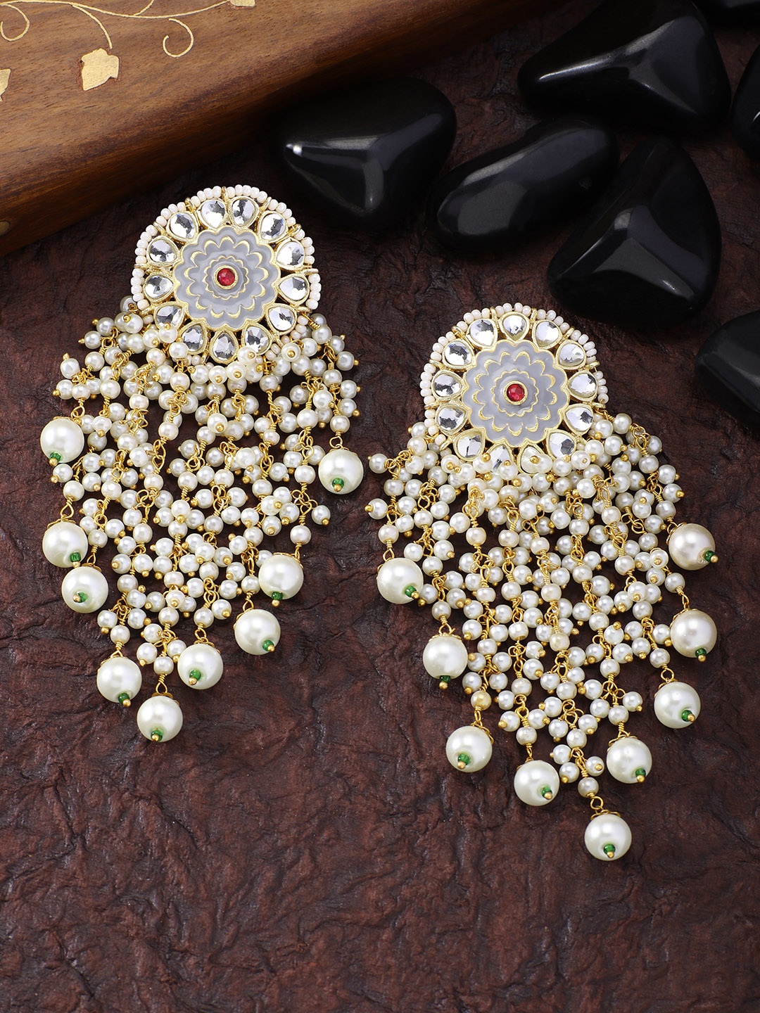 Peora Gold-Plated Floral Drop Earrings