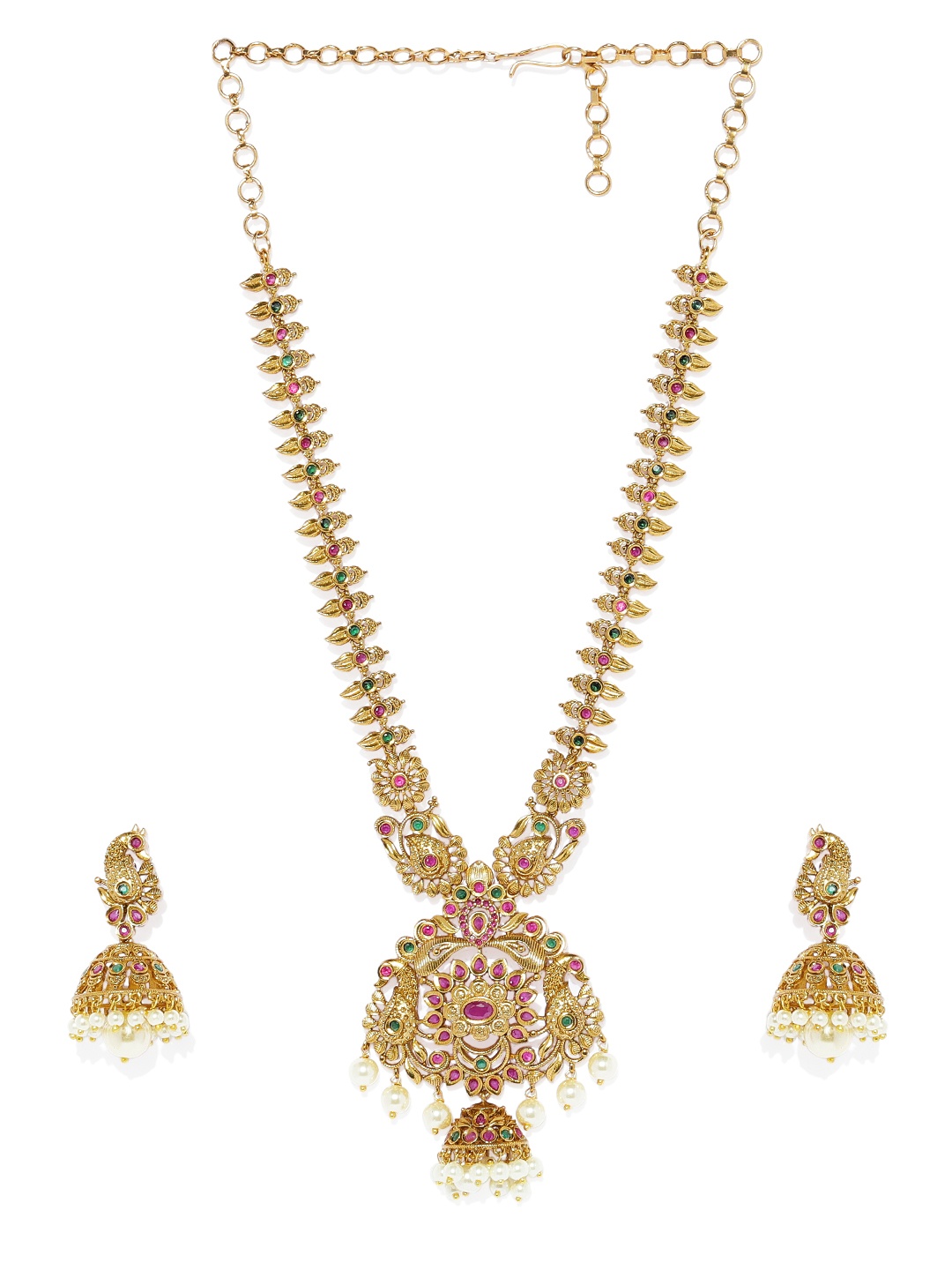 

Peora Gold-Toned Cubic Zirconia Traditional Jewellery Set