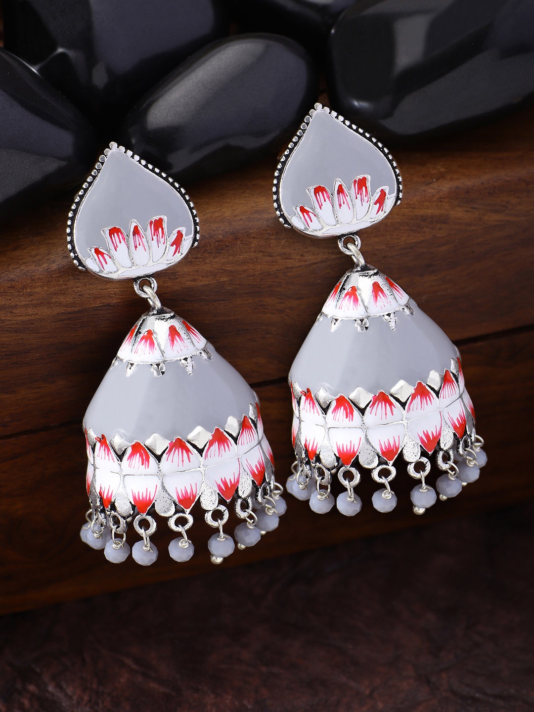 

Peora Silver-Plated Dome Shaped Jhumkas