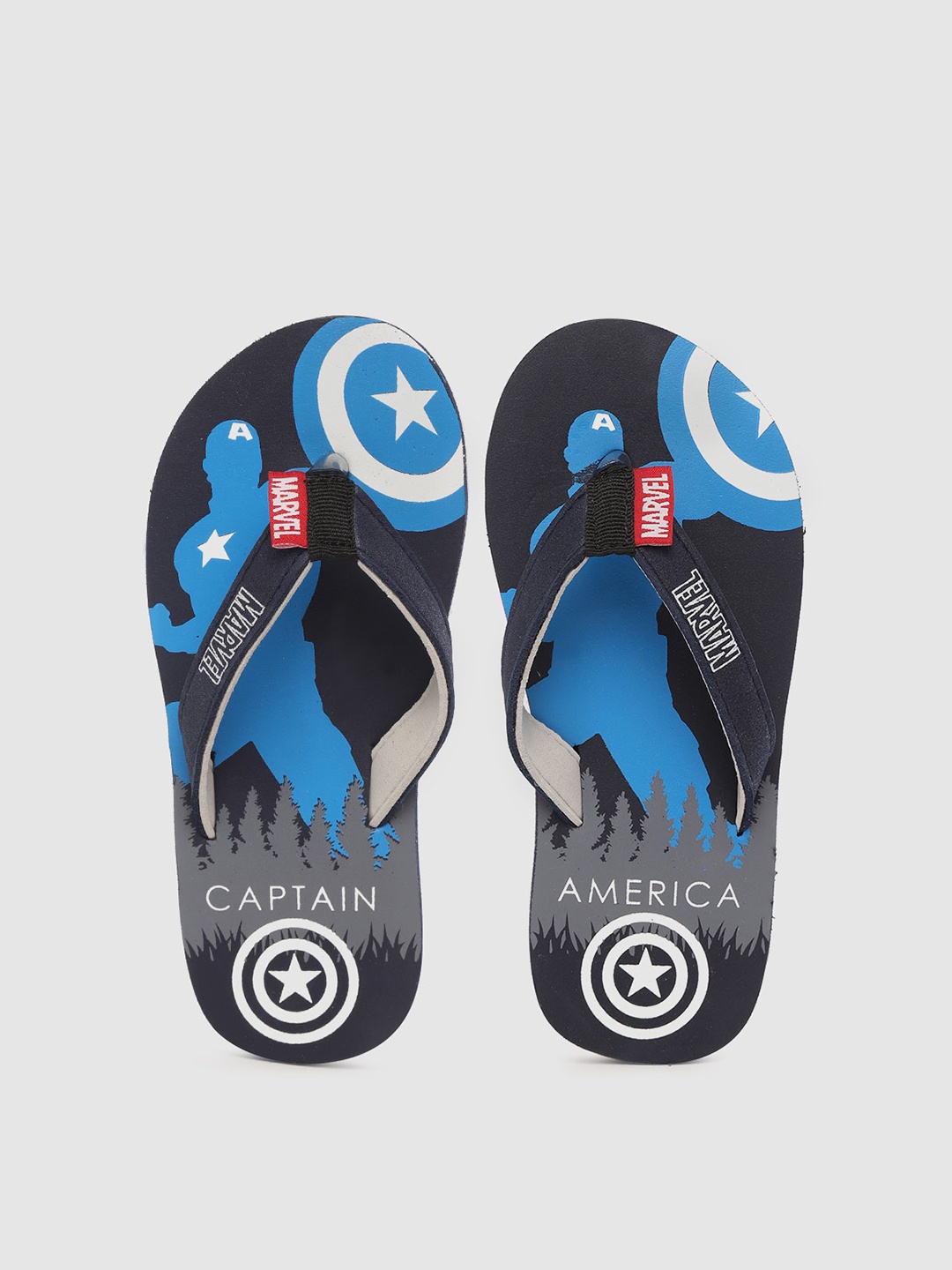 

toothless Boys Navy Blue Marvel Avengers Captain America Printed Thong Flip-Flops