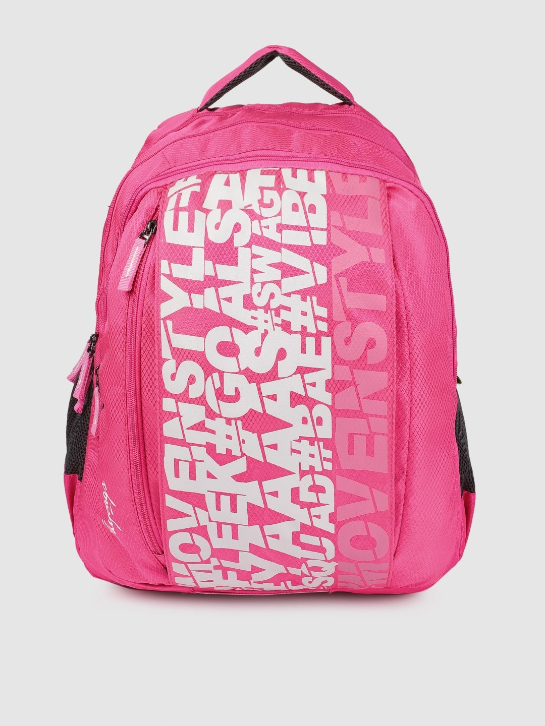 

Skybags Unisex Pink & White Alphanumeric Backpack
