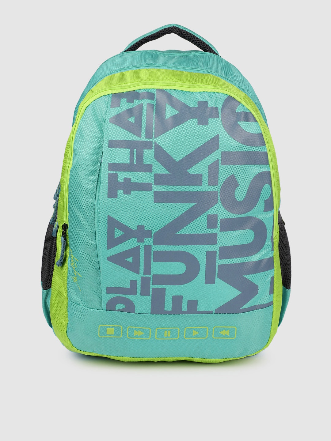 

Skybags Unisex Sea Green Typography Backpack