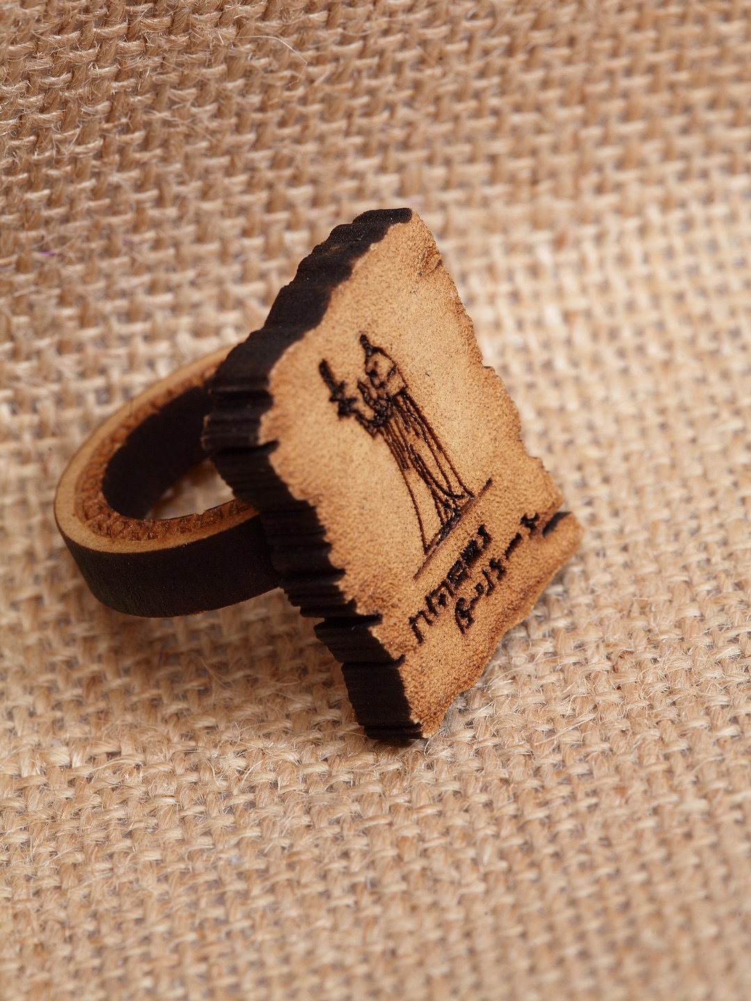 

PANASH Brown Ancient Engraved Handcrafted Wooden Finger Ring