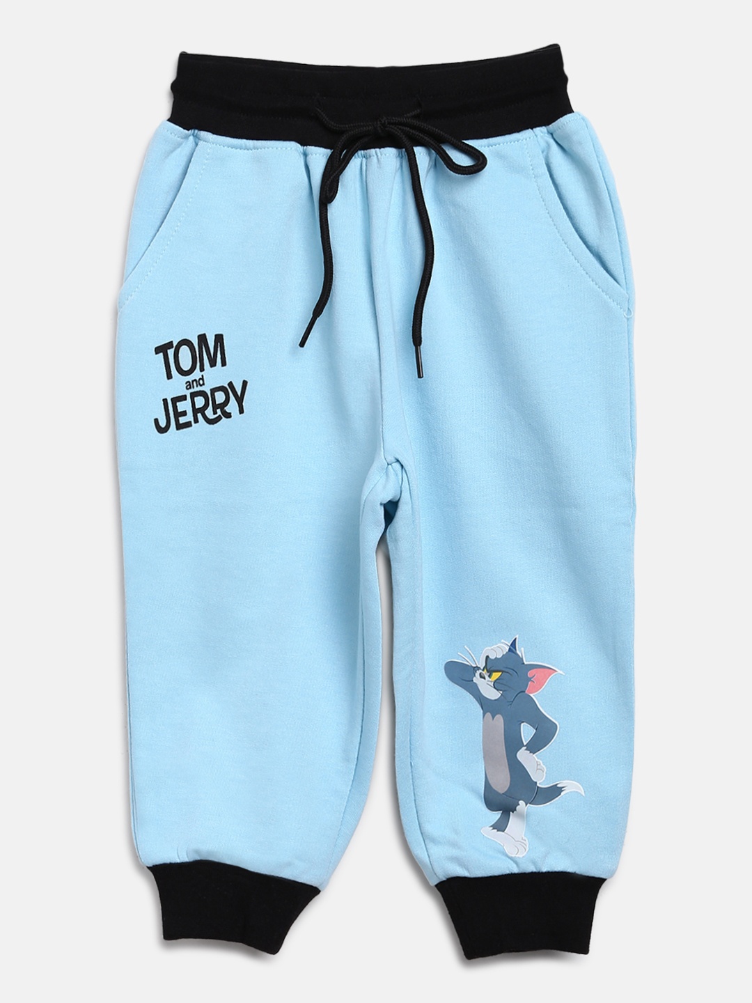

toothless Boys Yellow & Black Tom & Jerry Printed Joggers, Blue