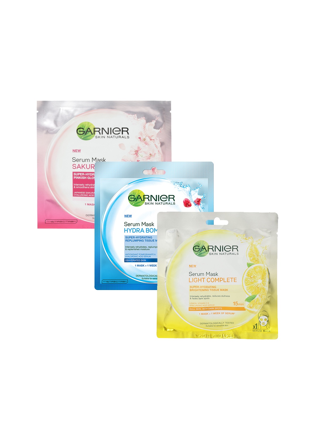 

Garnier Skin Naturals Set of 3 Sheet Masks, Yellow