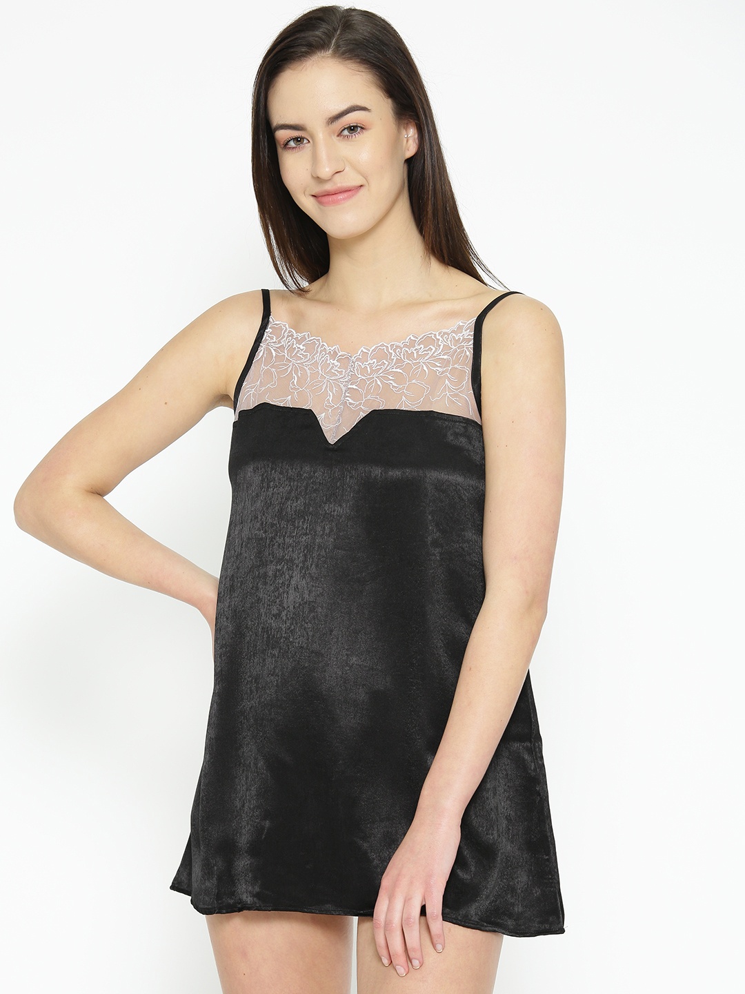 

EROTISSCH Black Solid Nightdress
