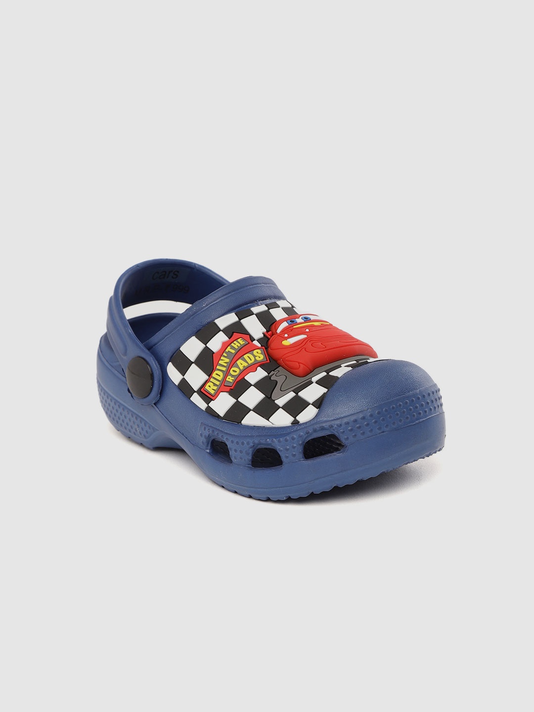

toothless Boys Navy Blue & White Checked Clogs