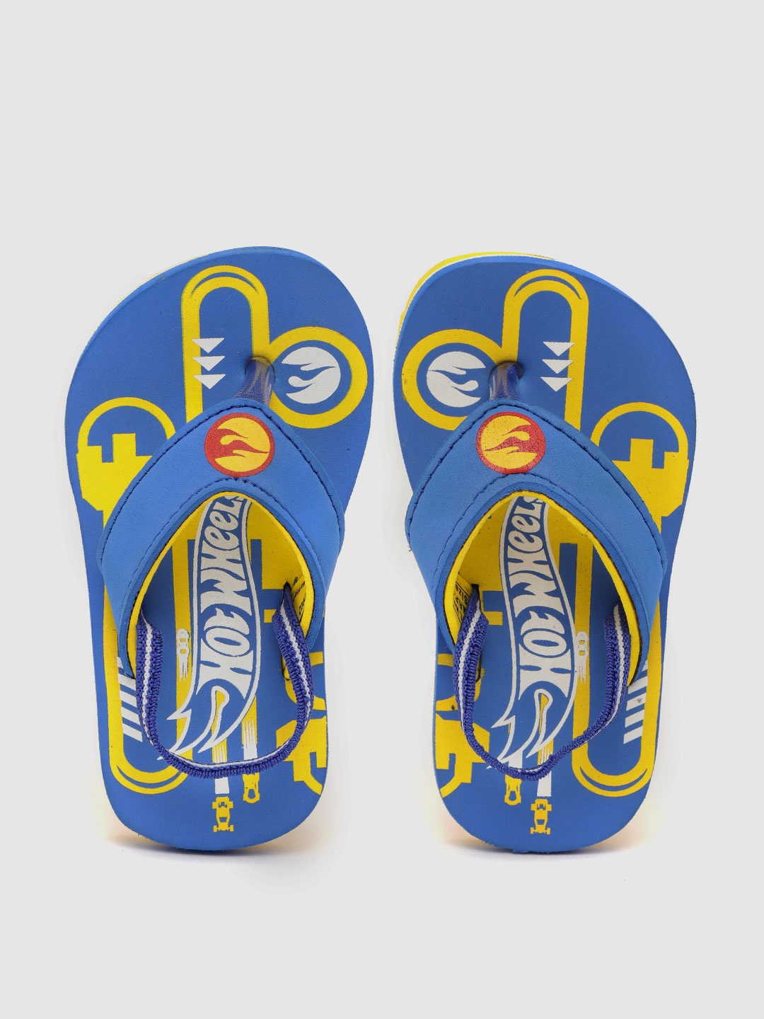 

toothless Boys Blue & Yellow Hot Wheels Printed Thong Flip-Flops