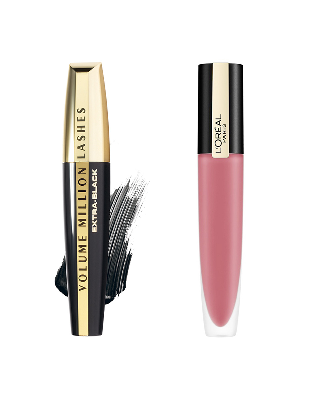 

LOreal Set Of Mascara & Liquid Lipstick, Black