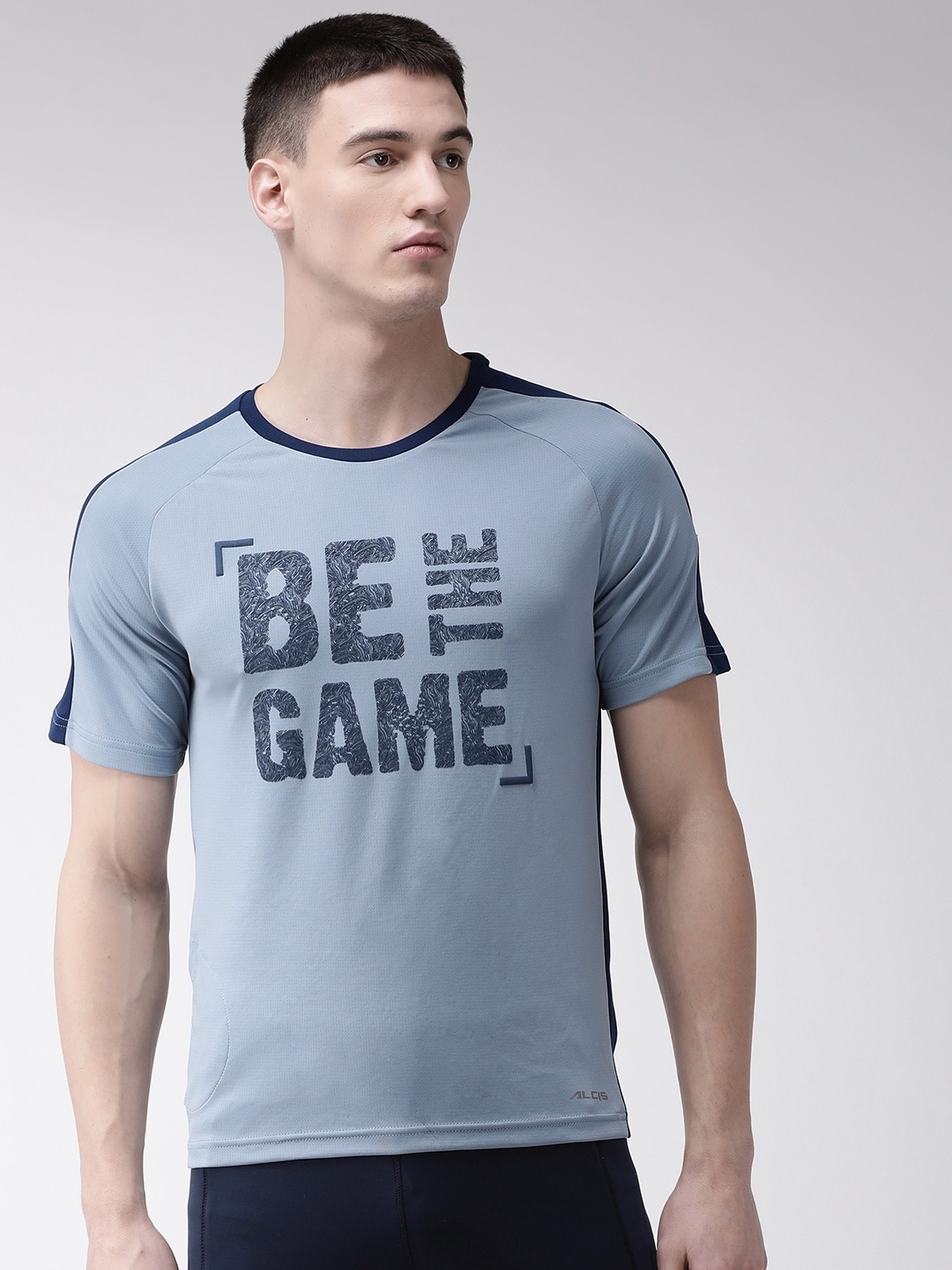 

Alcis Men Blue Printed Round Neck T-shirt