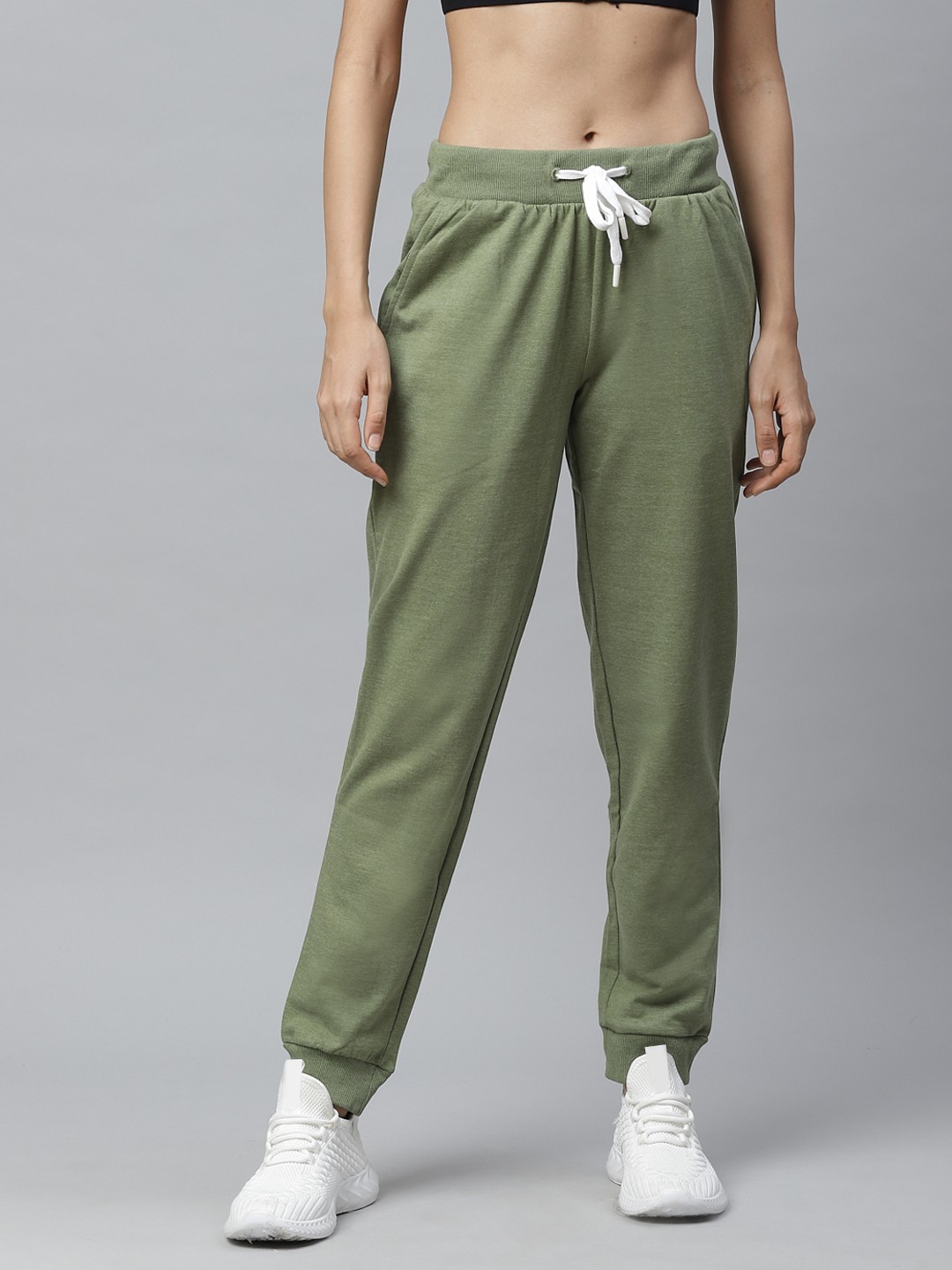 

Alcis Women Olive Green Solid Training Joggers