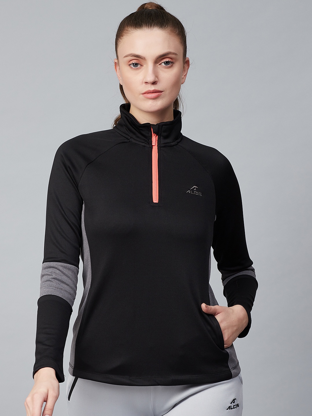 

Alcis Women Black Solid Pullover Sweatshirt