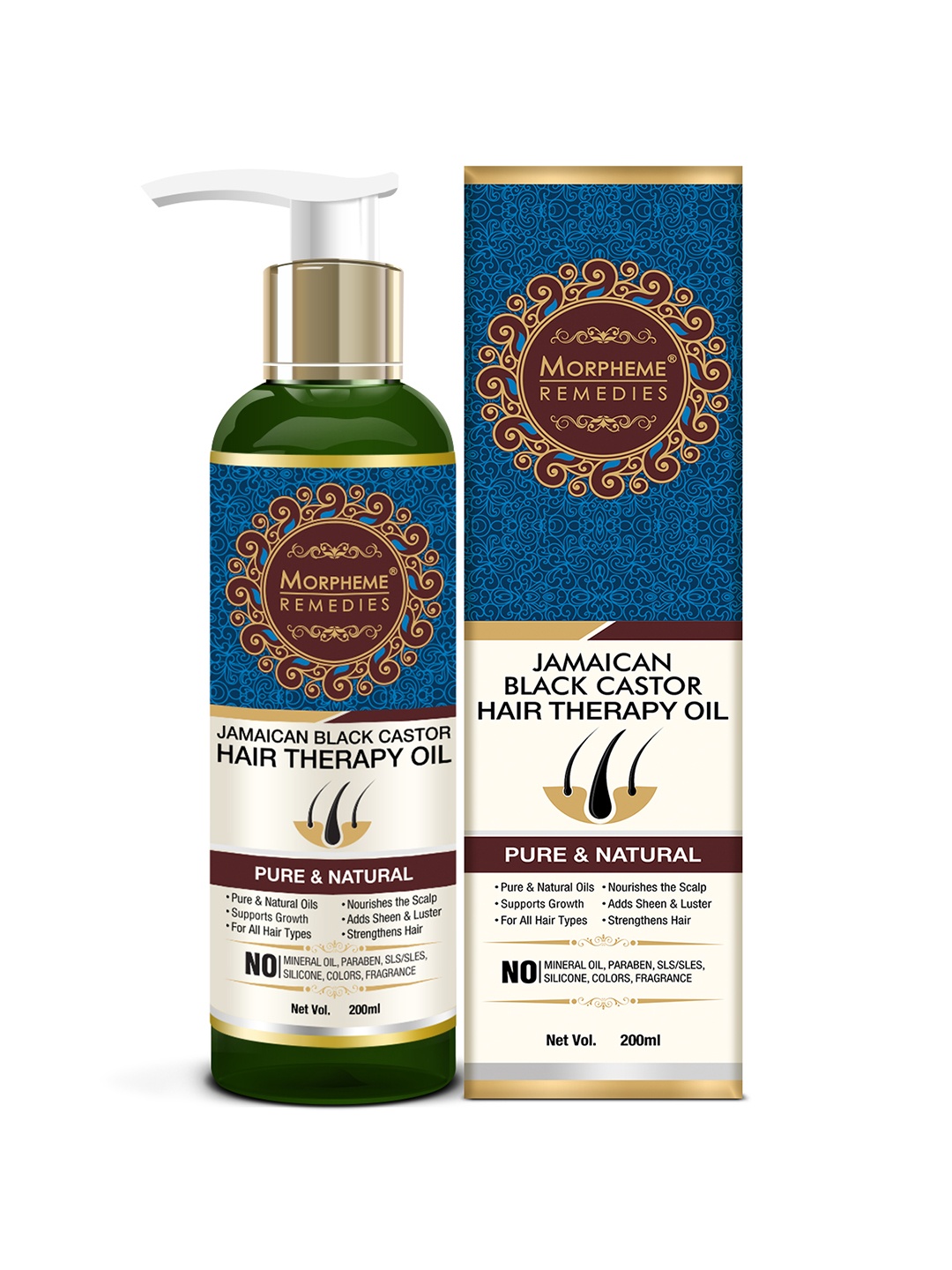 

Morpheme Remedies Unisex Jamaican Black Castor Hair Therapy Oil 200ml, Green