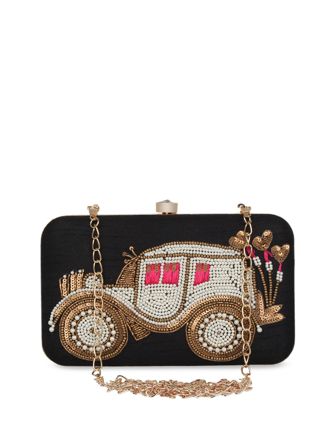 

Anekaant Black Embellished Clutch
