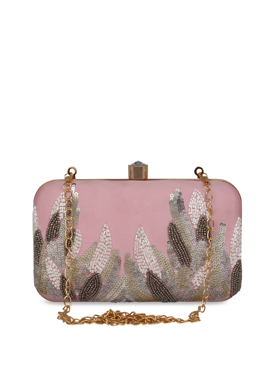 

Anekaant Pink Sequin Embellished Clutch