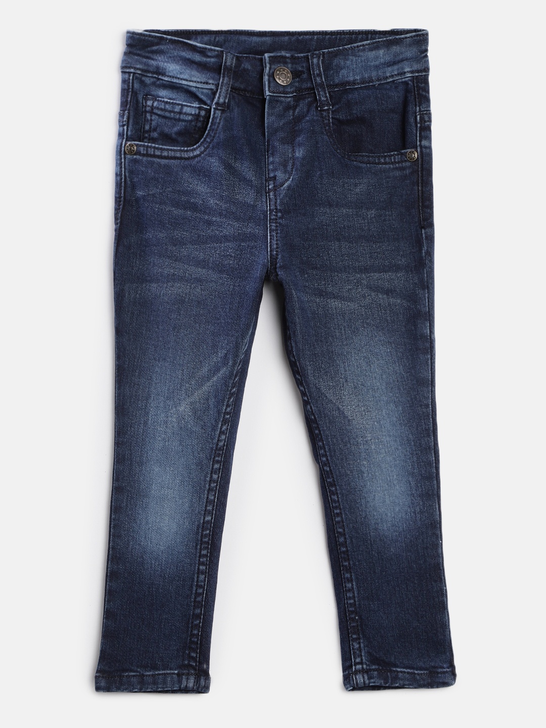 

Aomi Boys Navy Blue Regular Fit Mid-Rise Clean Look Stretchable Jeans
